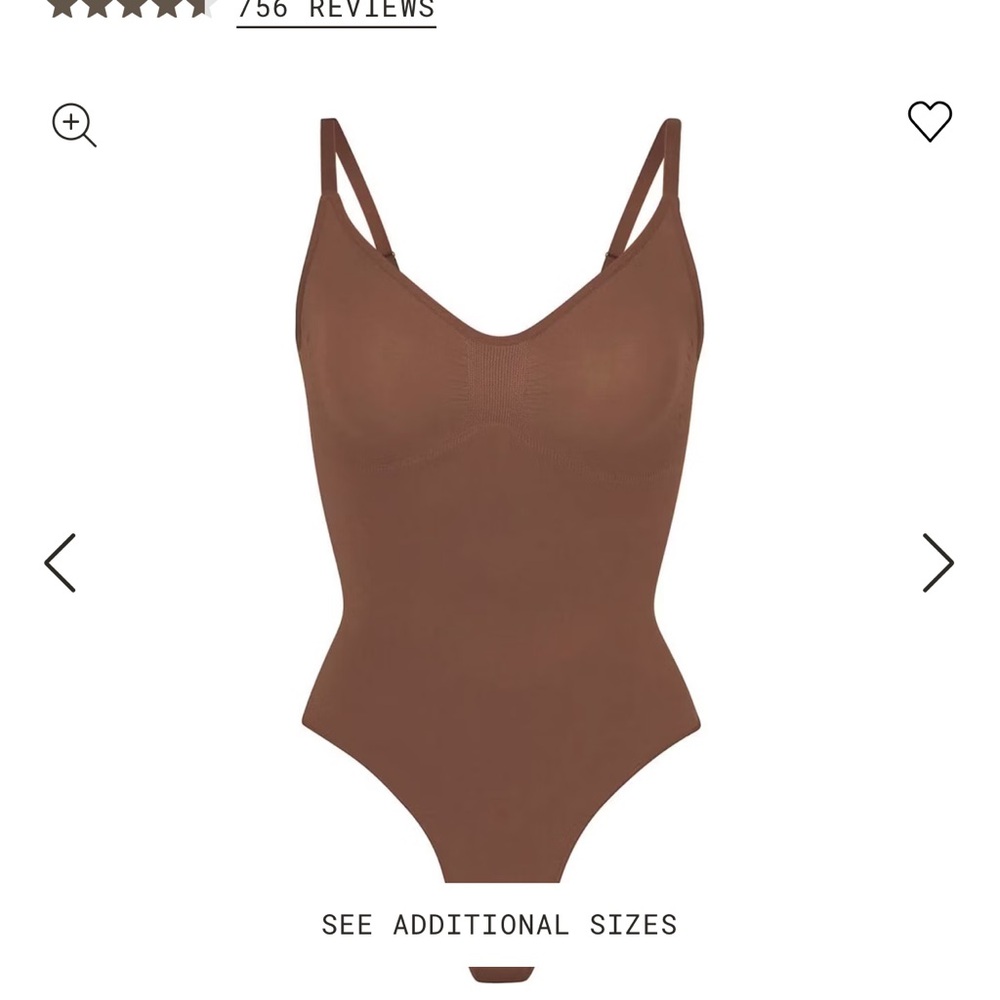 SKIMS Brown Thong Bodysuit